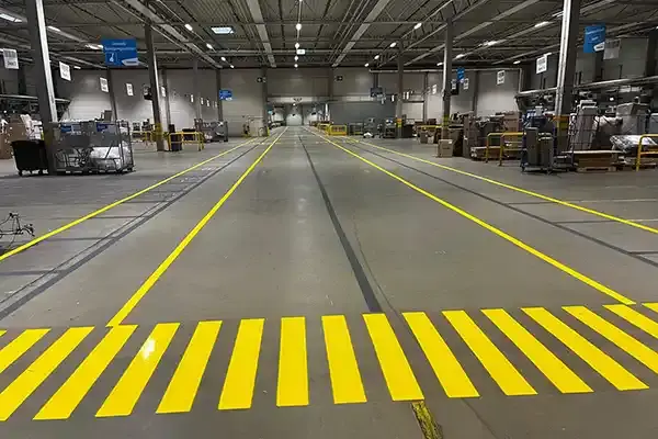 Markierungen auf Straßen, Parkplätzen, Logistikhallen und vieles mehr 08
