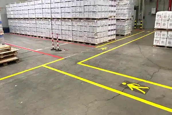 Beispiel für Markierungsarbeiten auf Straßen, Parkplätzen, Logistikhallen und vieles mehr 05