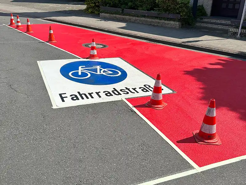 Städtemarkierung Fahrradstraße