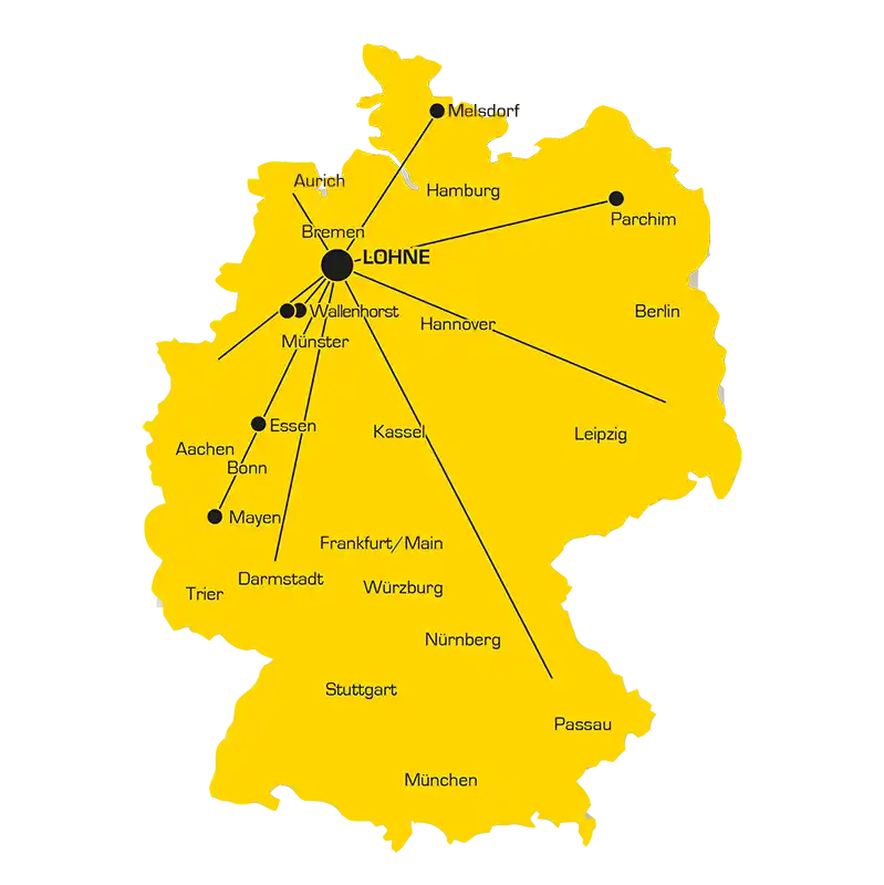 Landkarte mit Standorten / Niederlassungen Schmidt-Thie-Plast deutschlandweit